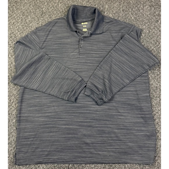 Haggar Other - Haggar Mens XL Long Sleeve Polo Shirt Gray Space Dye Performance Golf Top